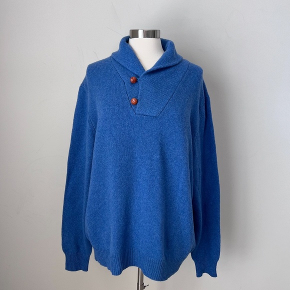 NEW J McLaughlin Men’s Shawl Collar Buttons Wool Blend Grandpa Pullover Sweater - Picture 2 of 16